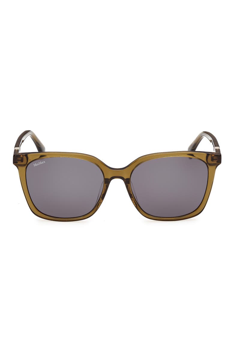 55mm Round Sunglasses, Main, color, SHINY LIGHT GREEN / SMOKE