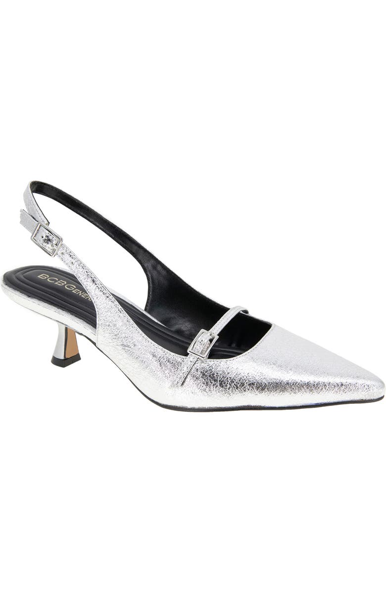 BCBGeneration Kami Slingback Pump, Main, color, Silver