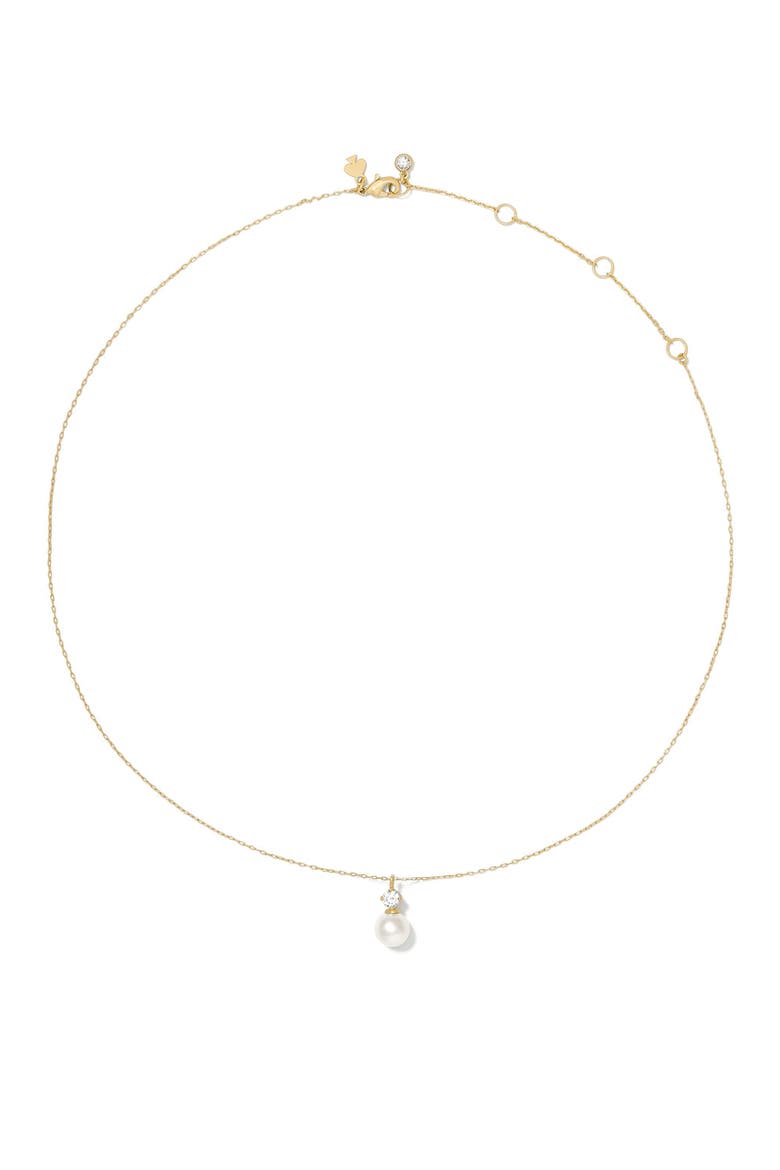 Imitation Pearl & Cubic Zirconia Mini Pendant Necklace, Alternate, color, CREAM MULTI