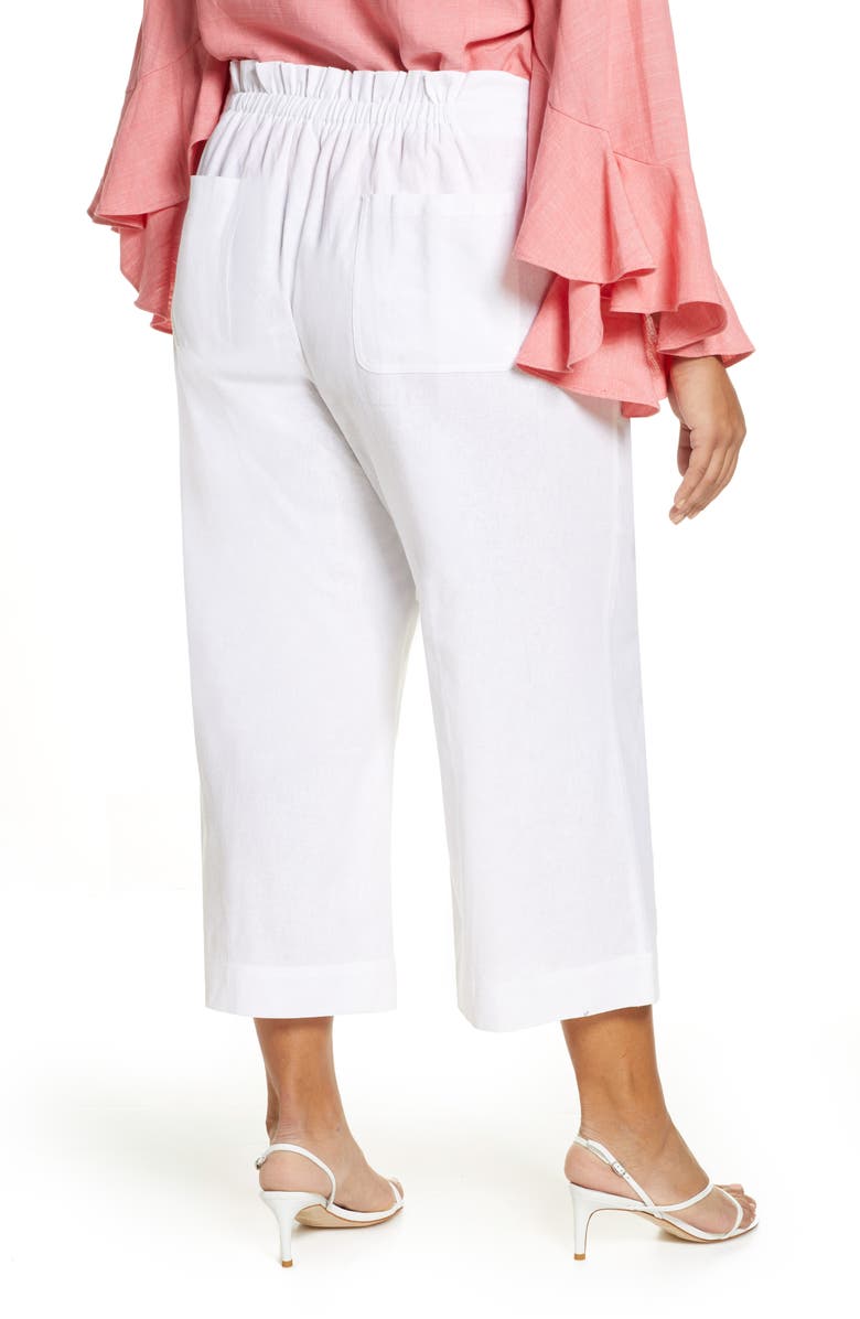 Single Thread Paperbag Waist Linen & Rayon Blend Pants, Alternate, color,