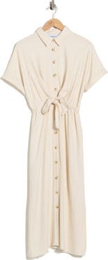 FRNCH Alienor Short Sleeve Tie Waist Shirtdress