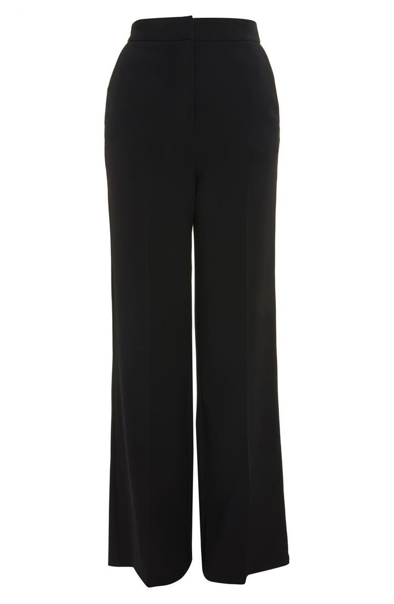 Topshop High Waist Wide Leg Trousers, Alternate, color,