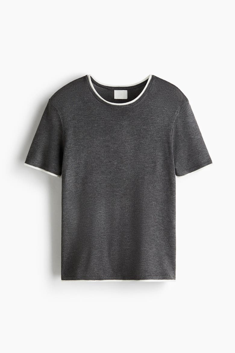 Fine-knit Top, Alternate, color, Dark gray