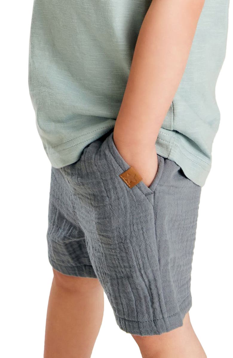 NEXT Kids' Cotton Gauze Drawstring Shorts, Alternate, color, Blue