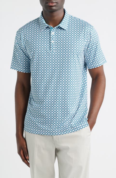 Tempo Quatrefoil Print Performance Golf Polo