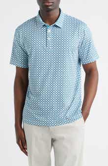 Tempo Quatrefoil Print Performance Golf Polo