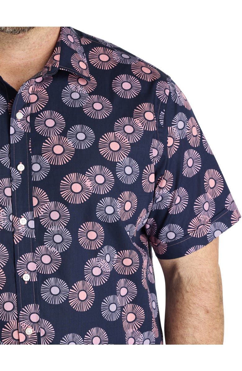 Synrgy by DXL Big & Tall Sunburst Print Sport Shirt, Alternate, color, Blue Multi