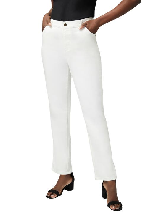 Jessica London True Fit Stretch Denim Straight Leg Jean In White