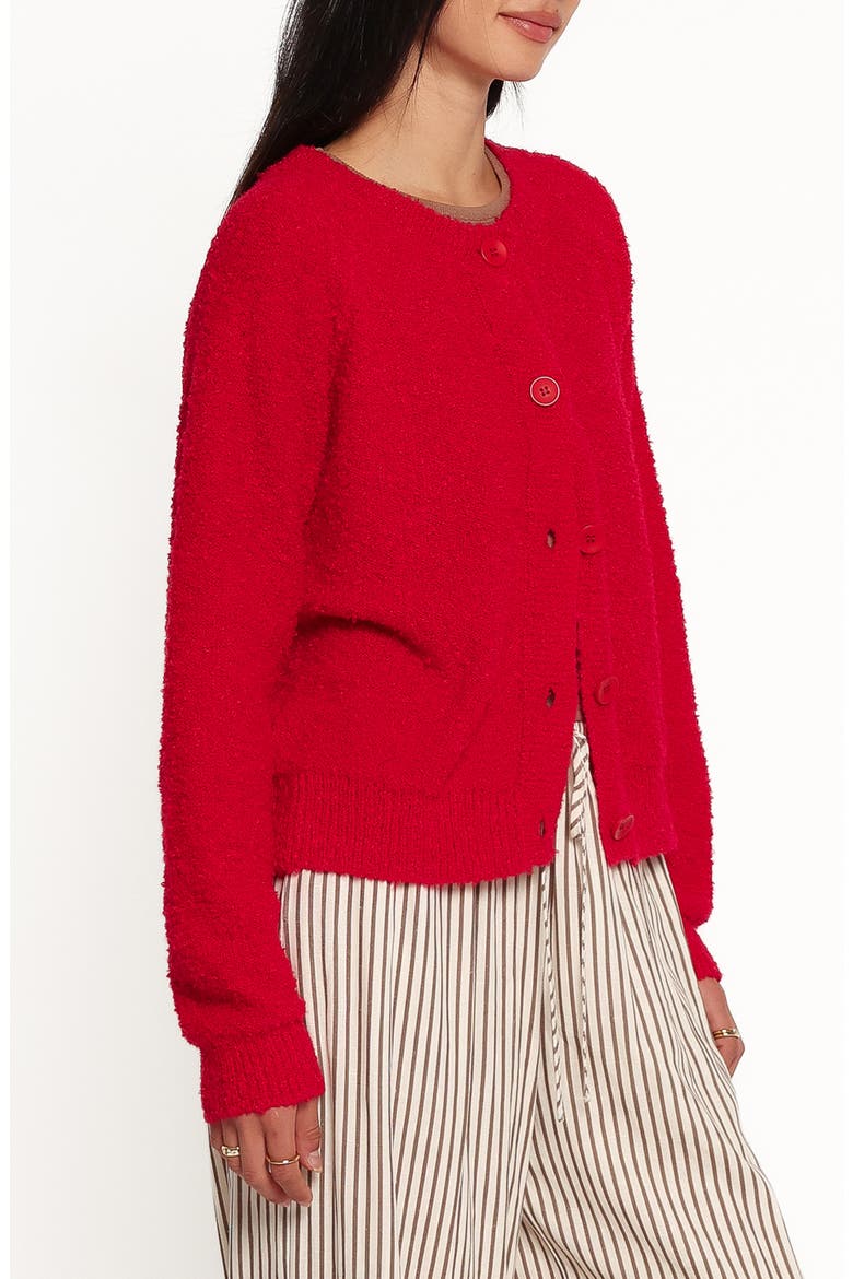 Finley Cropped Cardigan, Alternate, color, RED