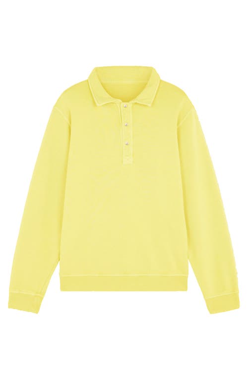 Fortela Hunting Long Sleeve Fleece Jersey Polo Shirt In Yellow