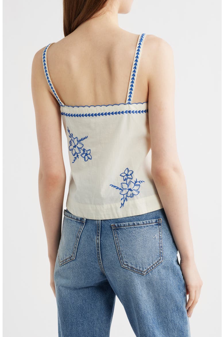 The Weekend Floral Embroidered Button-Up Top, Alternate, color, CREAM