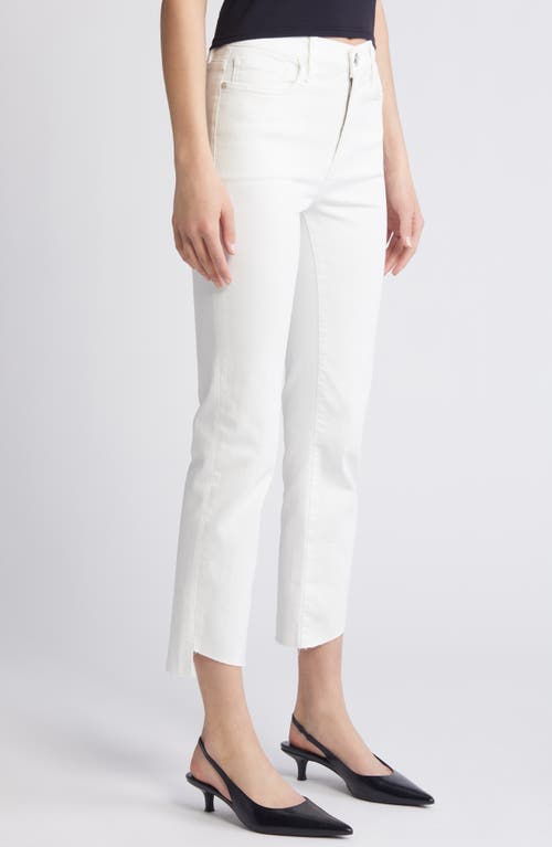 Frame Le High Straight Cascade Raw Hem Jeans In White