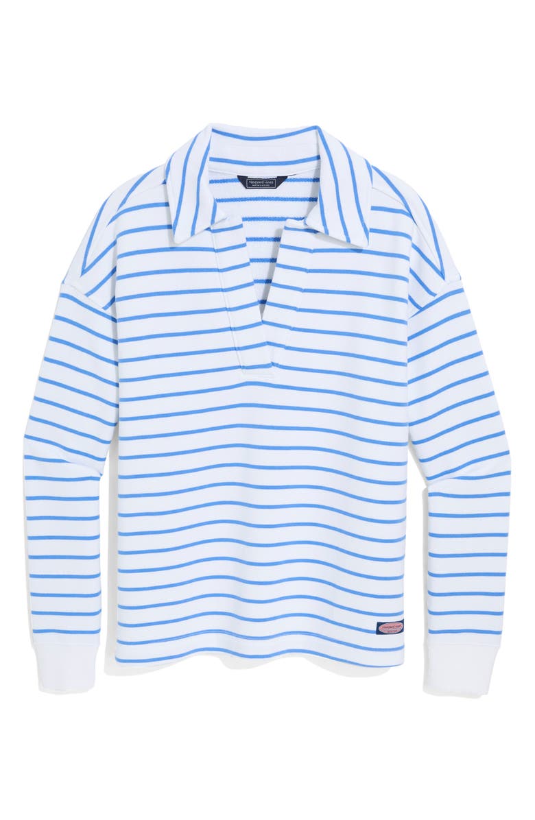 vineyard vines Cam Polo Sweatshirt, Alternate, color, Breaker Blue Stripe