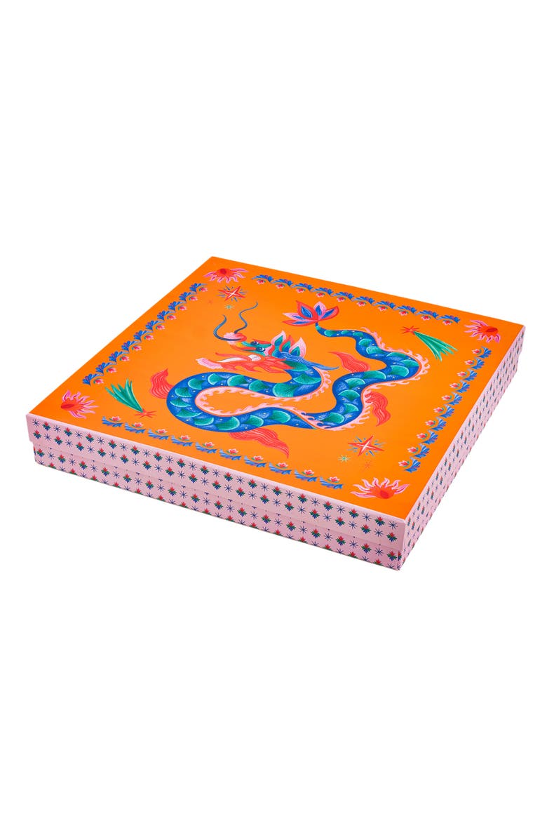 Shekou Porcelain Decorative Tray 11X11X1 In, Alternate, color, Orange