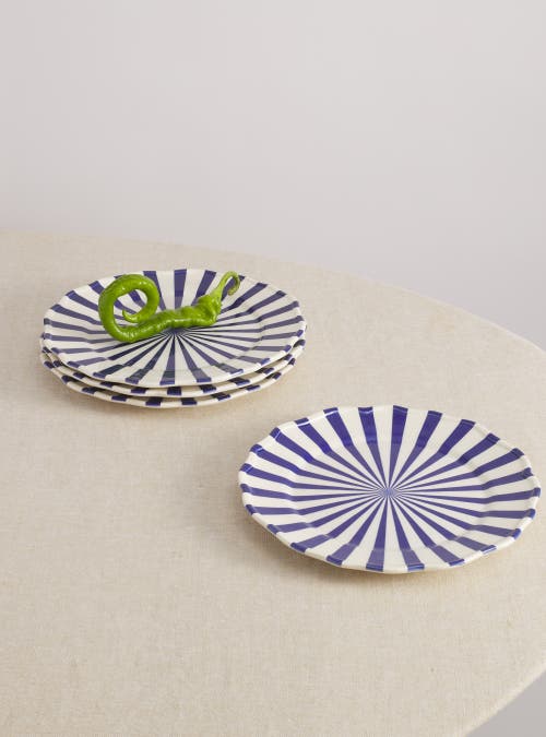 Maison Madison Home Mafalda 12 Piece Set With Pasta Bowl In Blue/checkered