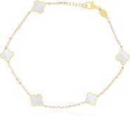 The Lovery Fine Jewelry Mini Mother of Pearl Clover Bracelet