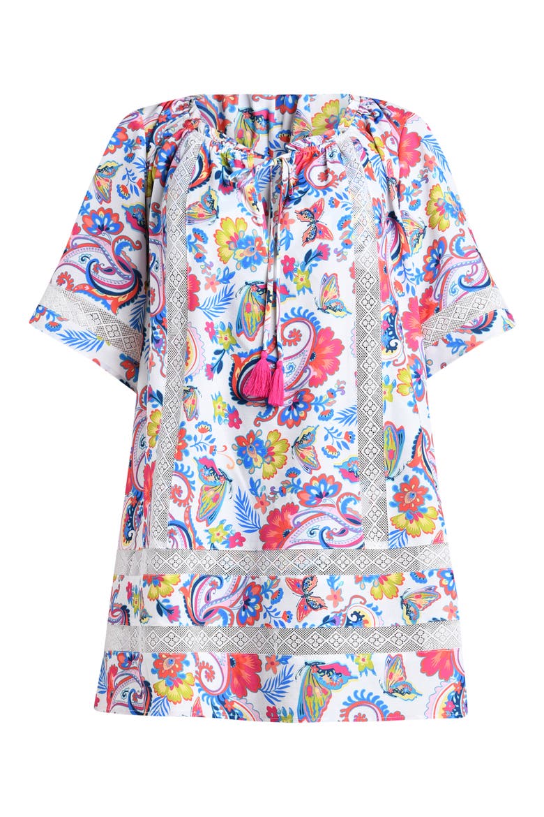Butterfly High Tunic Cover-Up, Alternate, color, MULTI