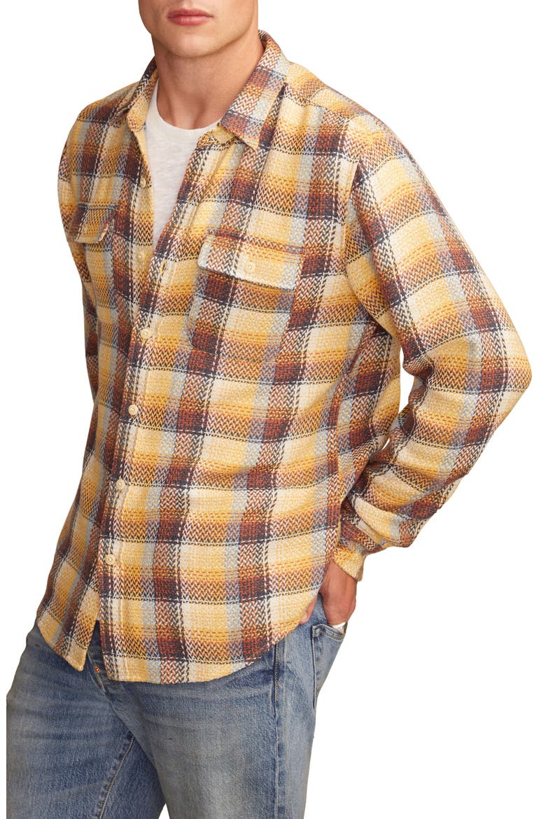 Plaid Flannel Utility Shirt, Main, color, YELLOW PLAID