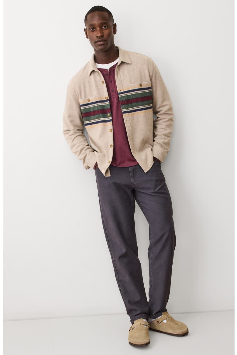 Pacifica Multi Stripe Stretch Twill Overshirt, Alternate, color, TAUPE MULTI STRIPE