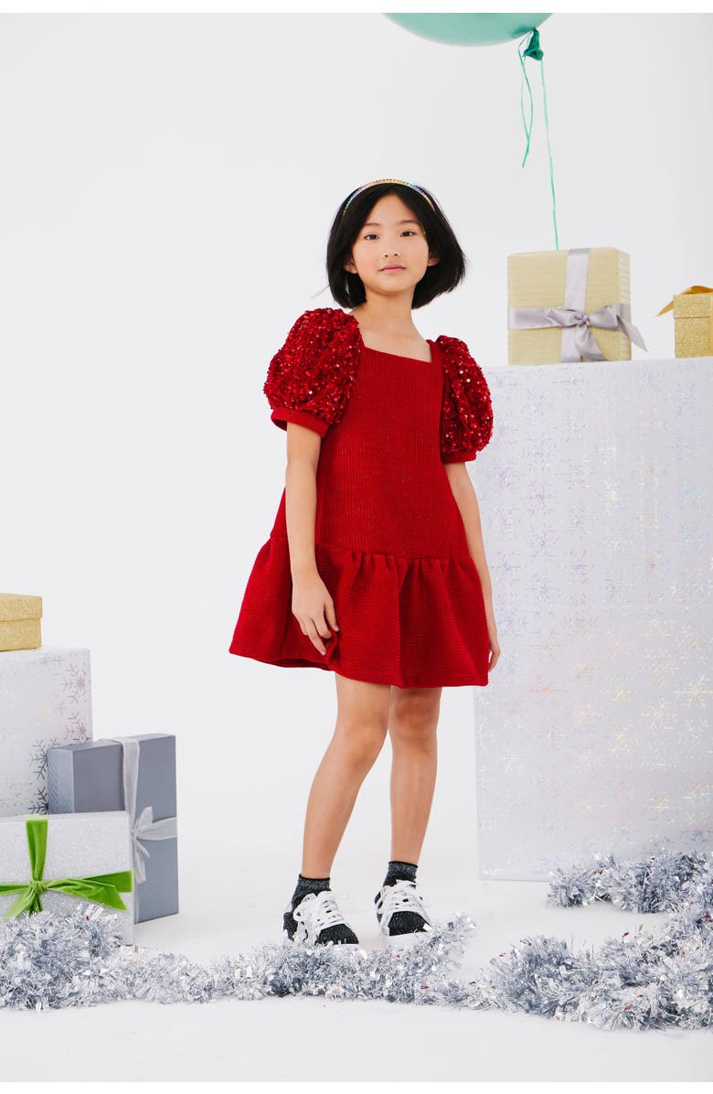 Lola + The Boys Love Dress, Alternate, color, Red