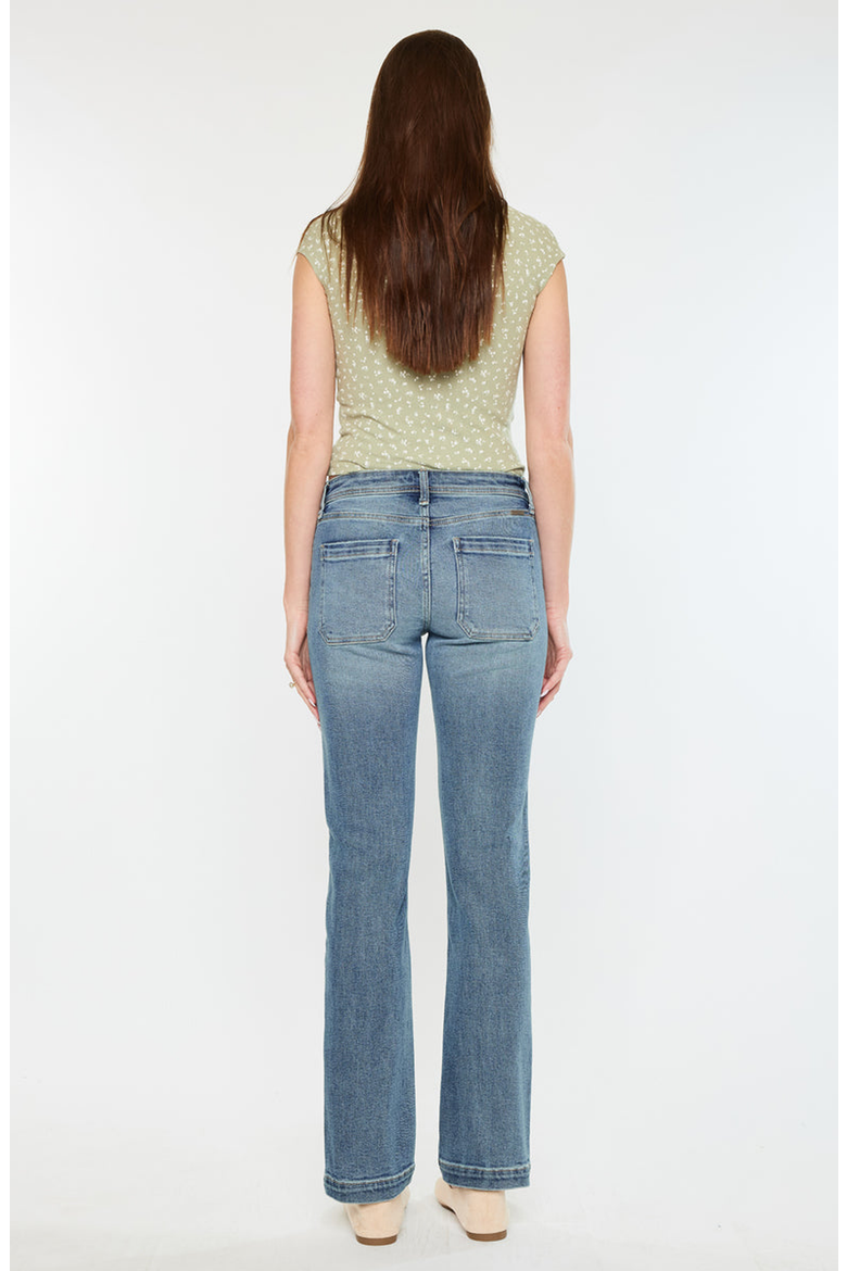 Rachelle Mid Rise Slim Straight Jeans, Alternate, color, Medium Wash
