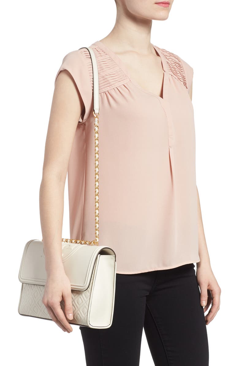 Tory Burch Fleming Quilted Lambskin Leather Convertible Shoulder Bag, Alternate, color,