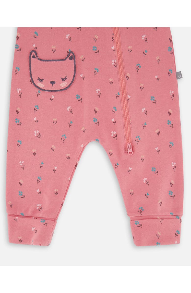 Deux par Deux Organic Cotton Zipped Romper, Alternate, color, Pink Floral