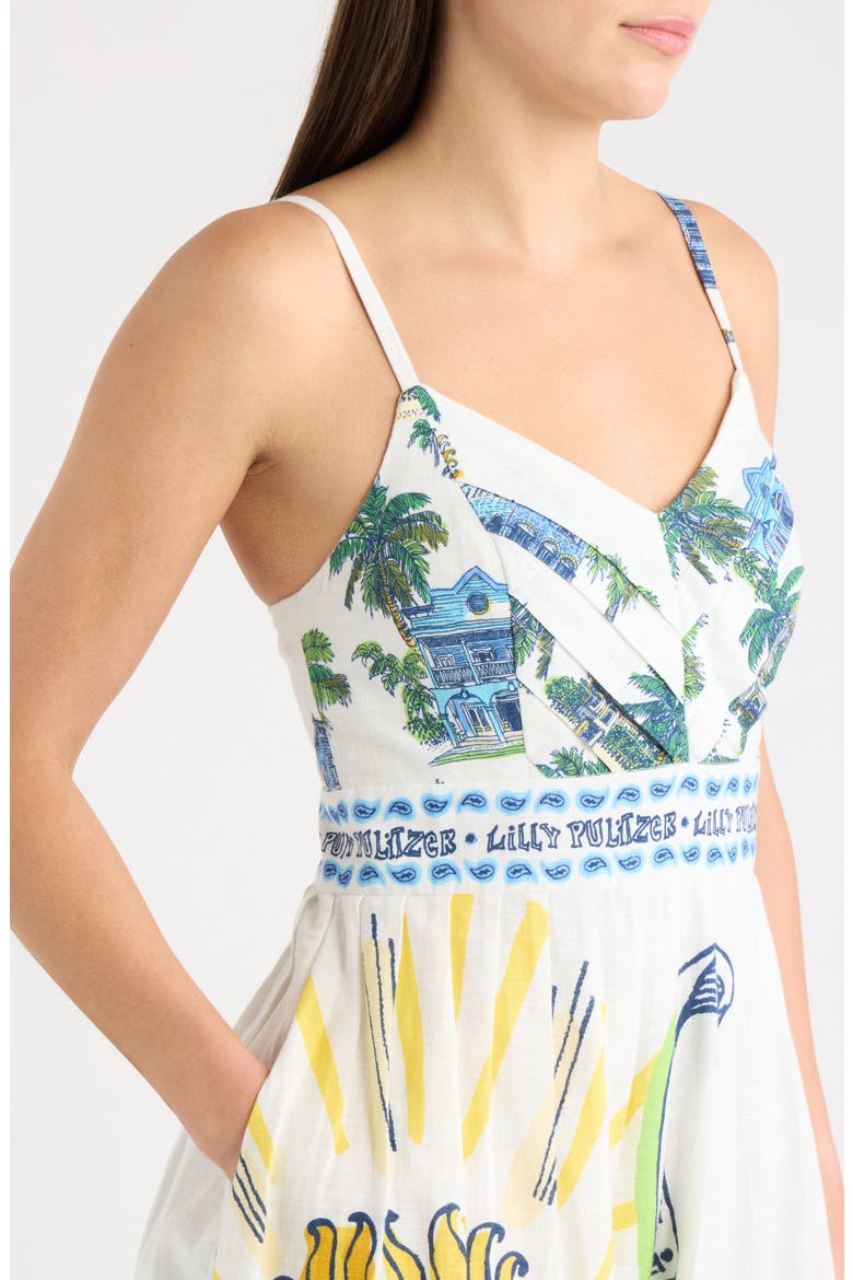 Wendley Floral Print Sundress, Alternate, color, COCONUT