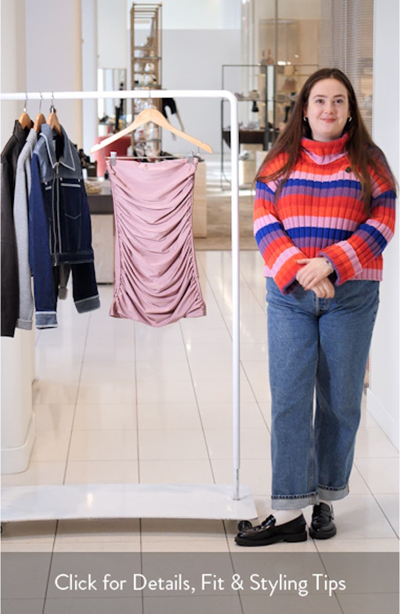 Cece Shiny Ruched Strapless Minidress, sales video thumbnail