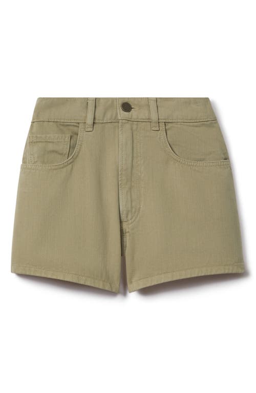 Reiss Colorado Twill High Rise Shorts In Khaki