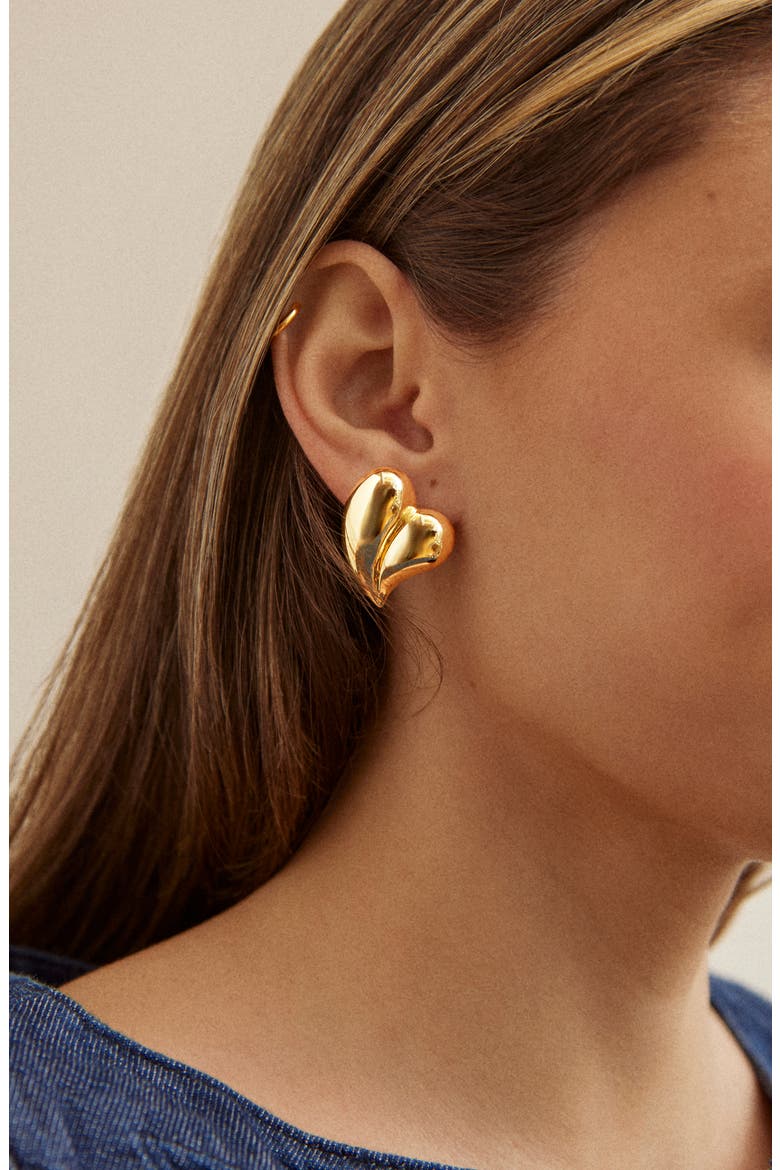 Better Together Heart Earrings, Alternate, color, GOLD