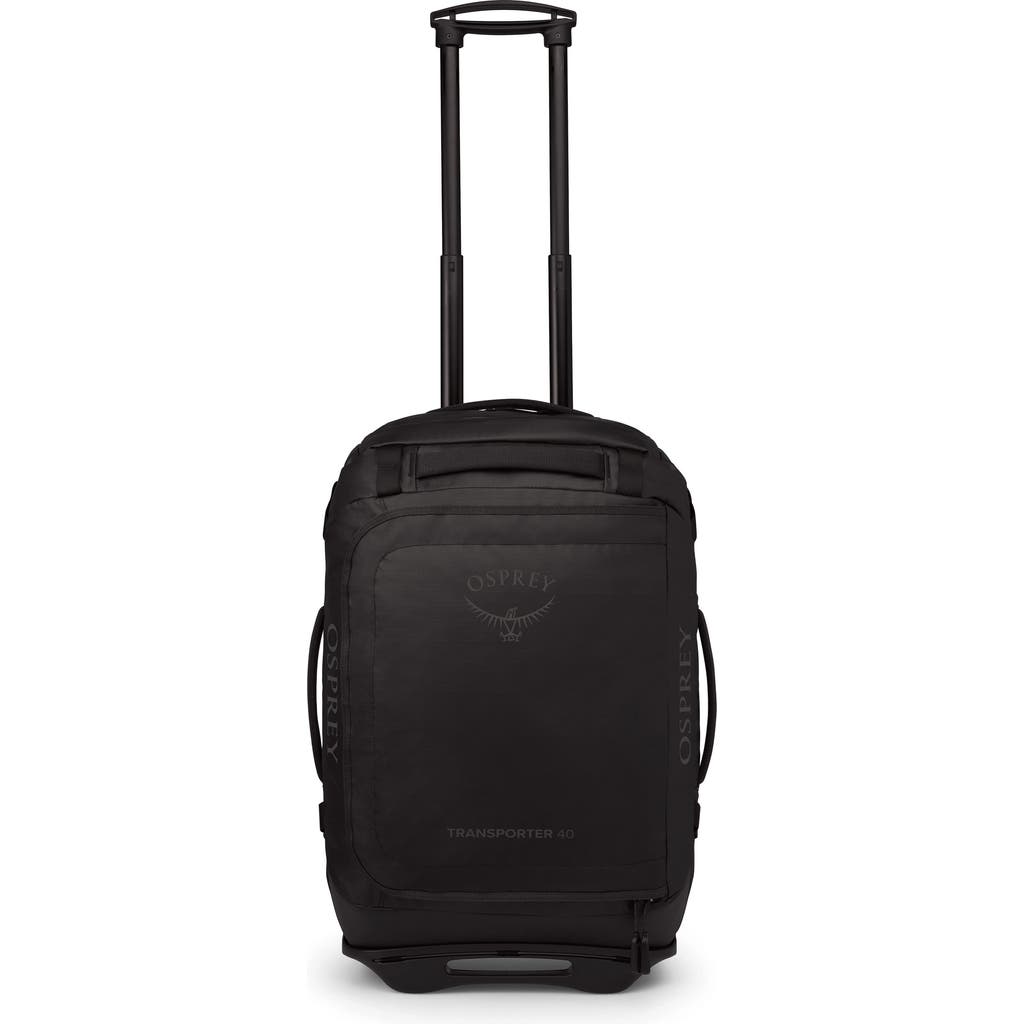 Osprey Transporter 40-liter Duffle Wheeled Carry-on Luggage In Raven Black/black