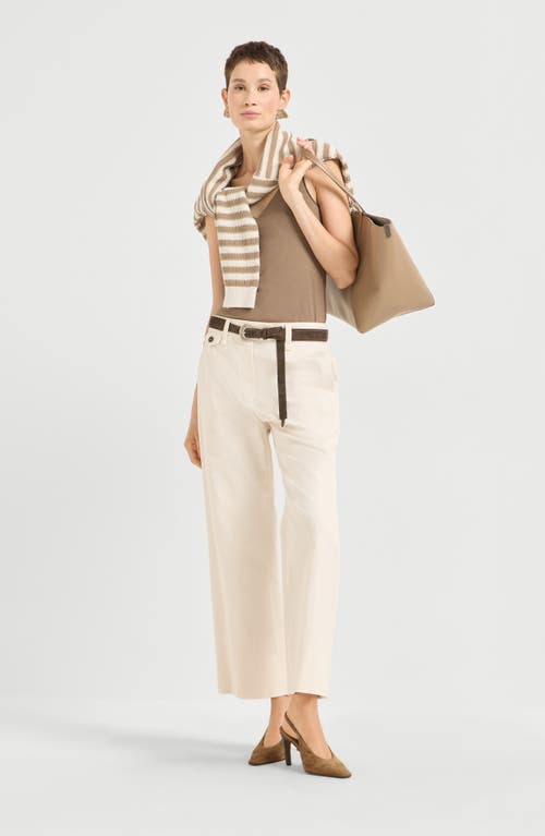 Brunello Cucinelli Chino Crop Trousers In Neutral