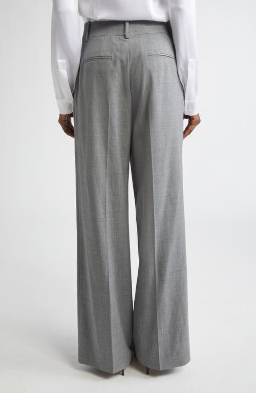 Michael Kors Collection Pleated Slouch Stretch Wool Trousers In Gray