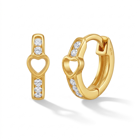 Open Heart Girl Plated Hoop Earrings