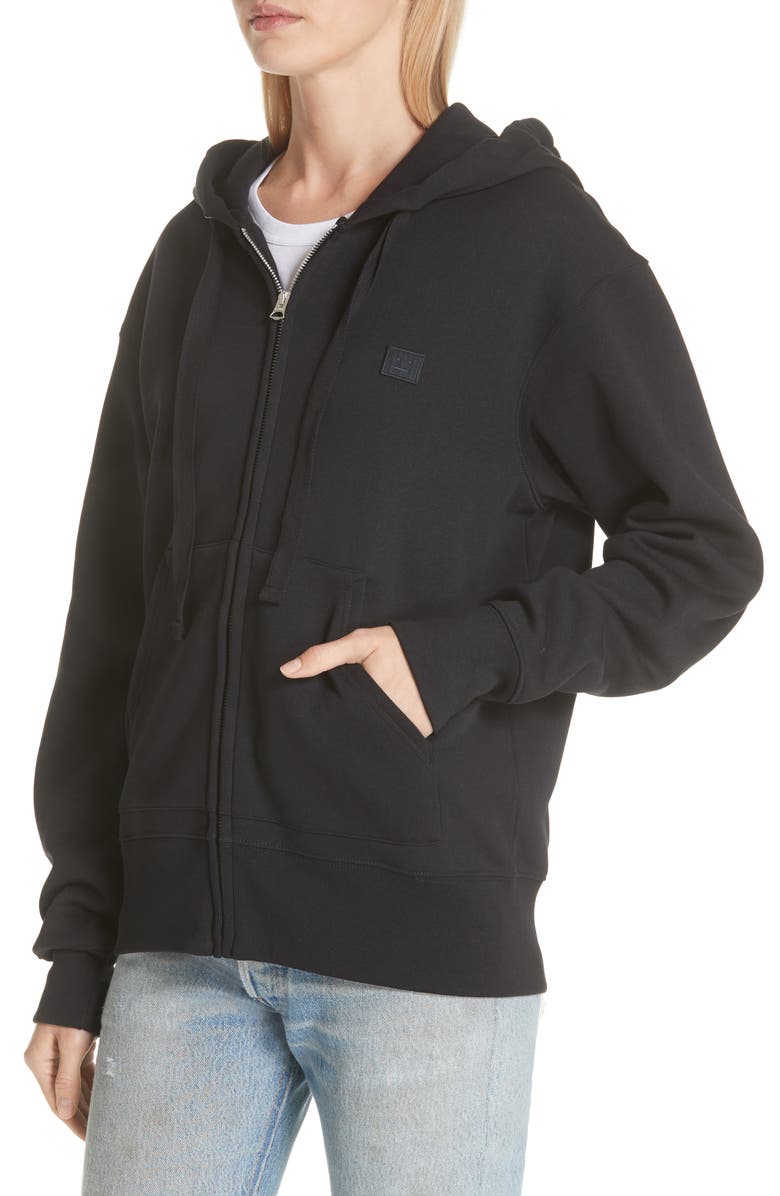 Acne Studios Ferris Face Patch Unisex Zip Hoodie, Alternate, color,