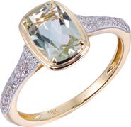 Kahn High Jewelry Green Amethyst Ring with Diamonds
