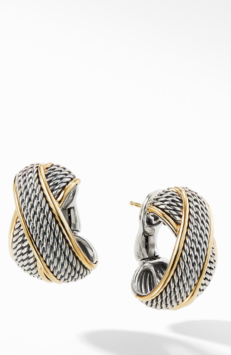 David Yurman Origami Crossover Shrimp Earrings, Main, color, 