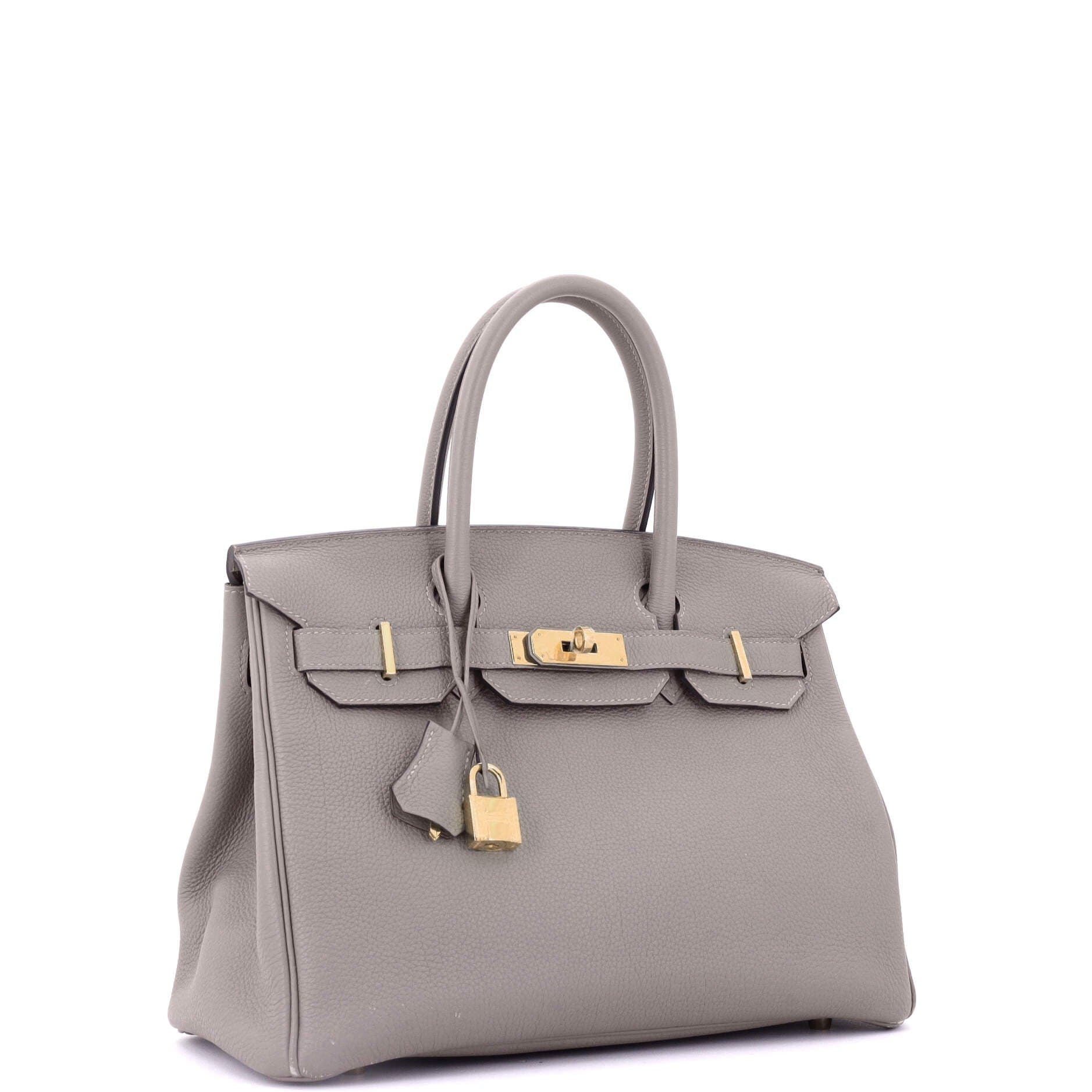 Pre-Owned Hermes Birkin Handbag Grey Togo with Gold Hardware 30, Alternate, color, 