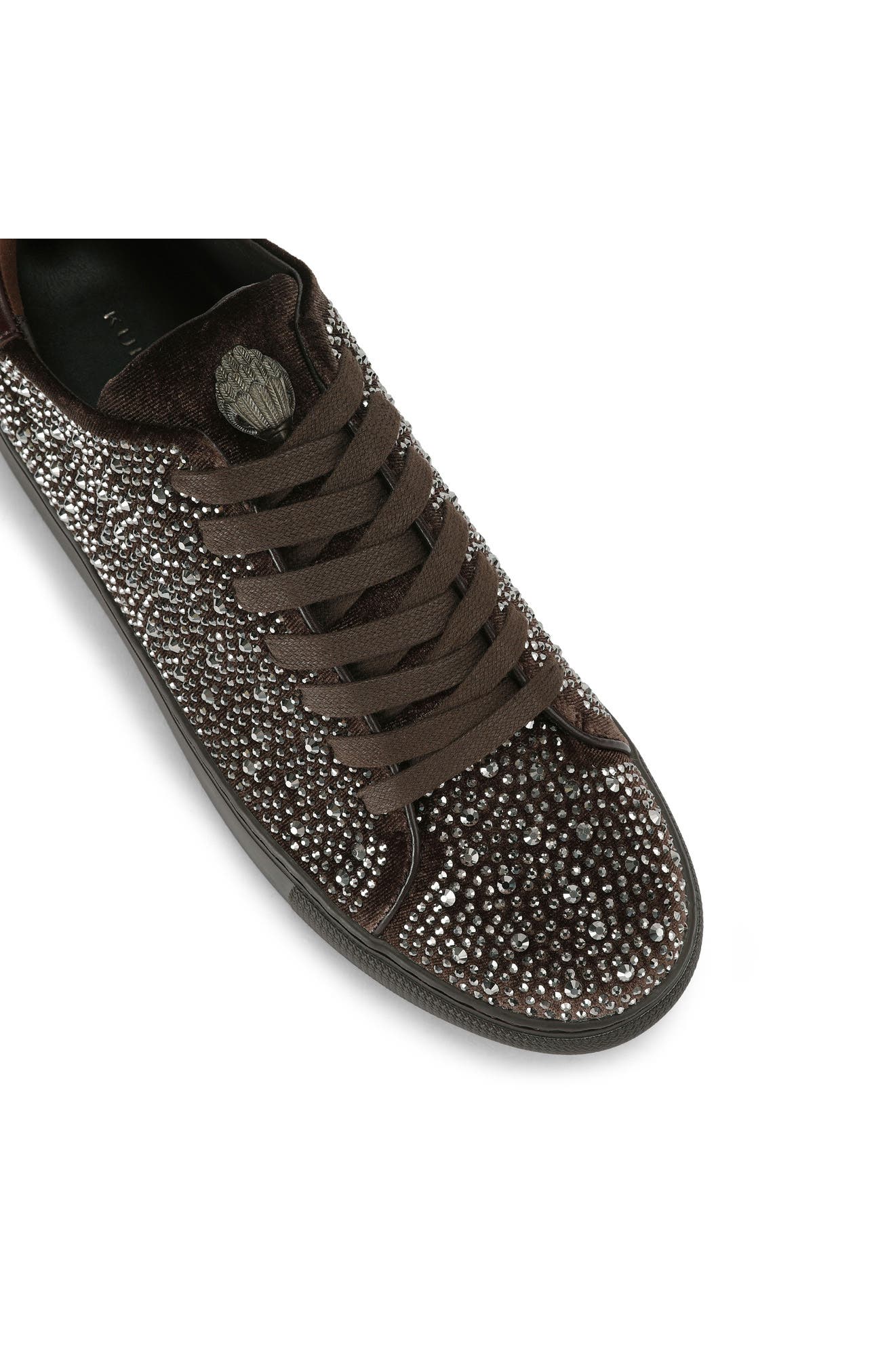 Lennon Crystal Sneaker, Alternate, color, DARK BROWN