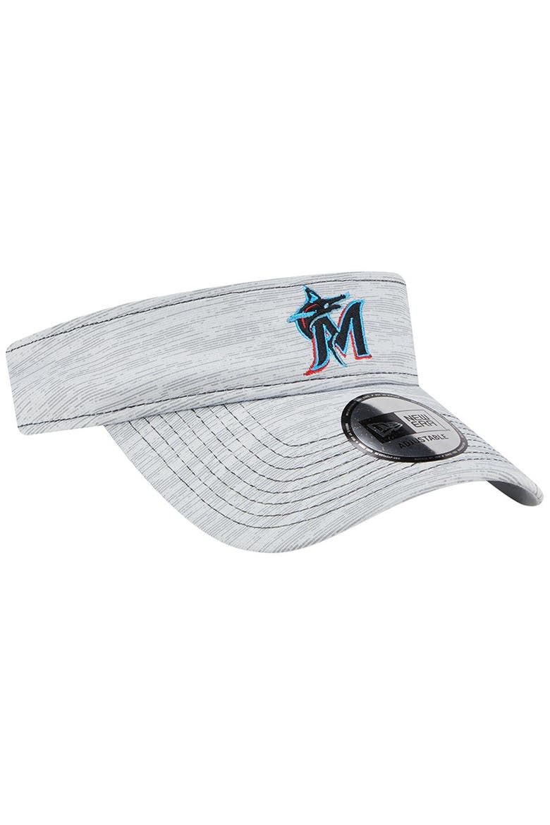 Men's New Era  Gray Miami Marlins Adjustable Visor, Alternate, color, Gray