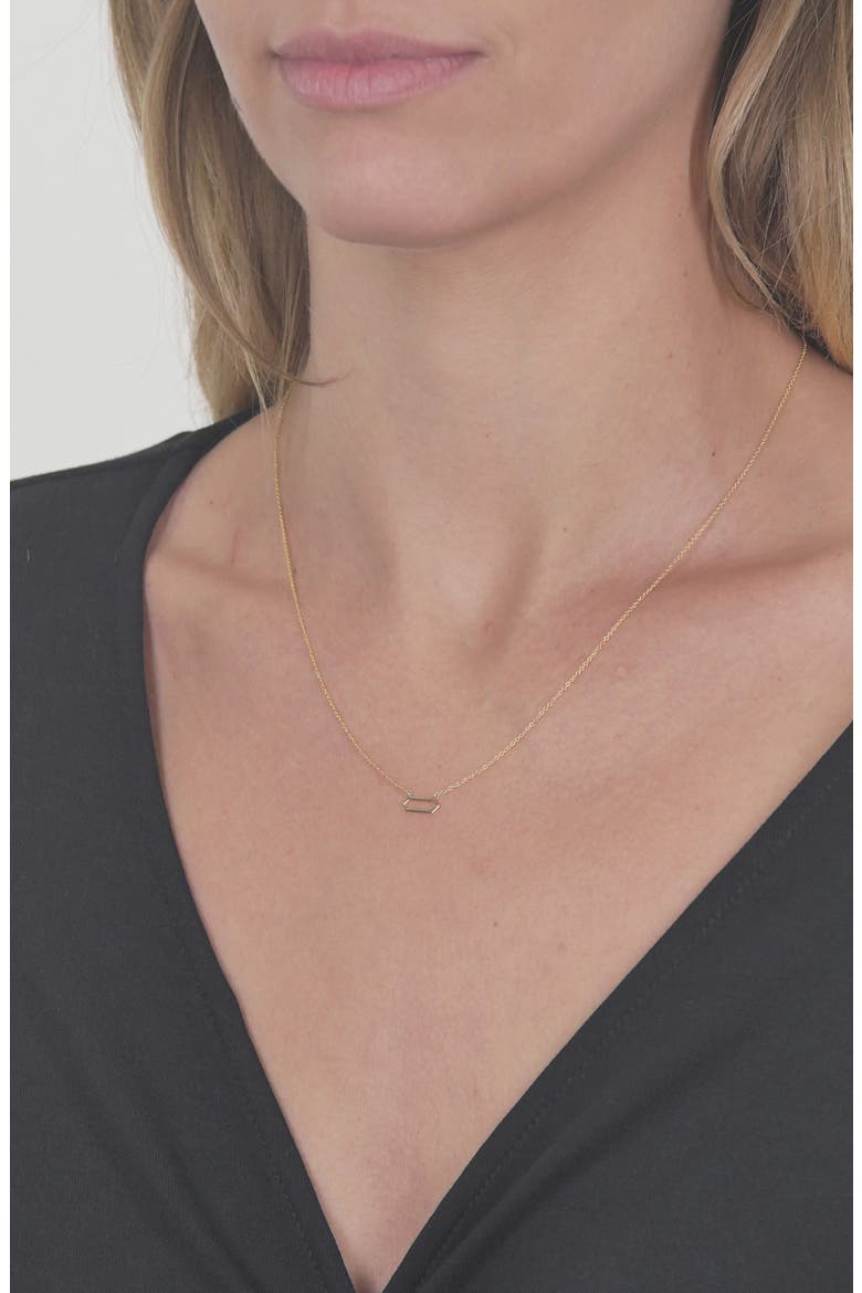 Simple Obsessions Open Hexagon Pendant Necklace (Nordstrom Exclusive), Alternate, color, YELLOW GOLD