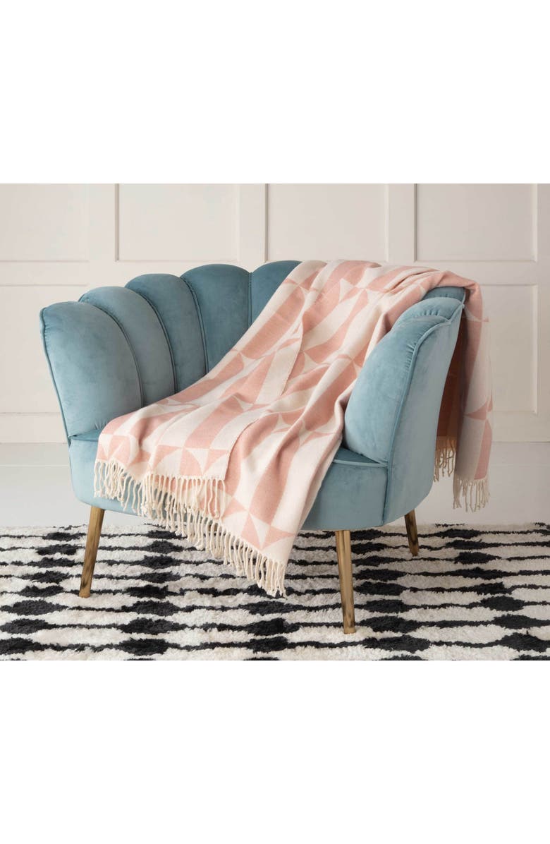 Novogratz Waverly Tile Dusty Rose Throw, Alternate, color, 