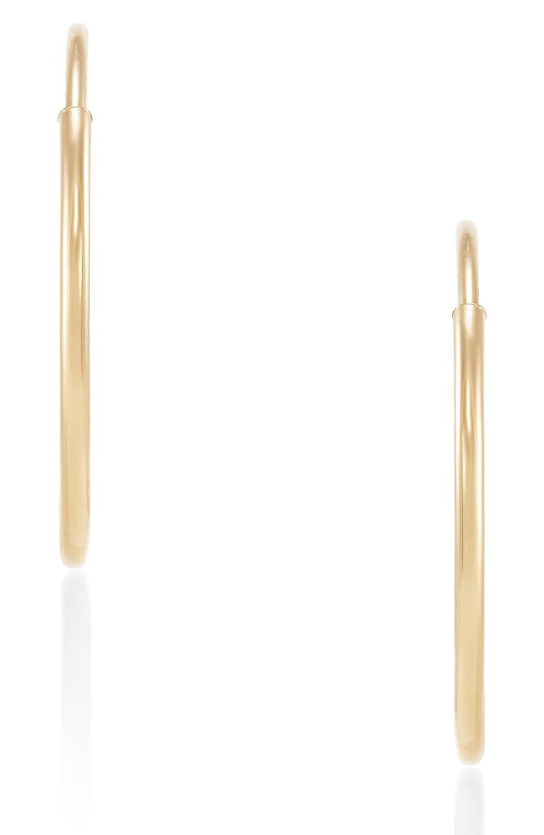 Frankie & Zoe 12mm Hoop Earrings, Alternate, color, Yellow Gold