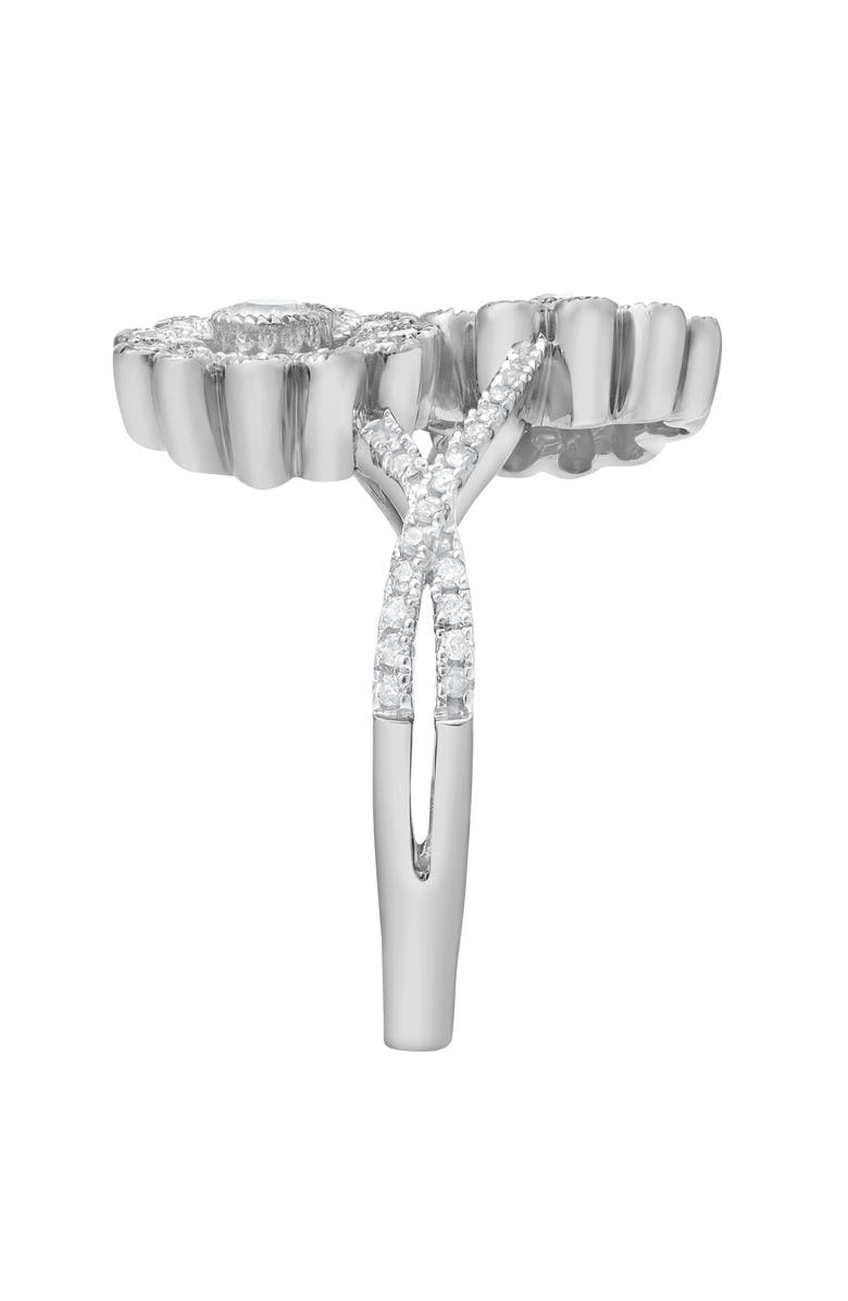 LuvMyJewelry Petals of Promise 0.50 Ct Natural Diamond 10K Gold Ring, Alternate, color, 10K White Gold