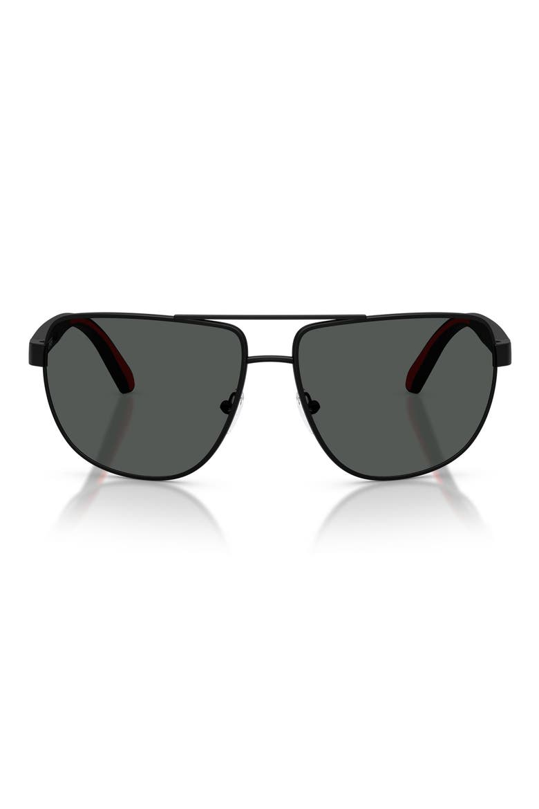 64mm Pillow Sunglasses, Main, color, MATTE BLACK / DARK GREY