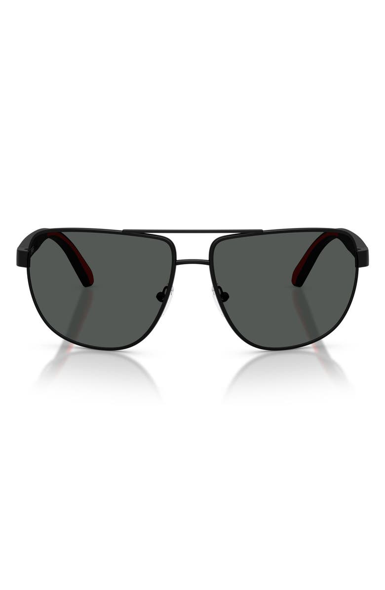 Scuderia Ferrari 64mm Pillow Sunglasses, Main, color, Matte Black / Dark Grey