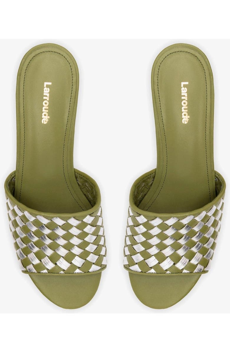 Larroudé Woven Leather Miso Platform Sandal, Alternate, color,