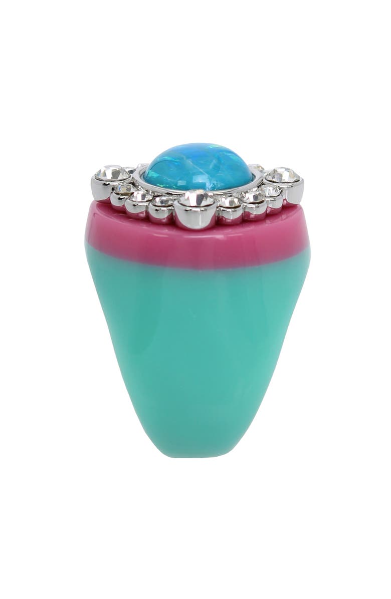 Kurt Geiger London Dome Cocktail Ring, Alternate, color, Pink/ Teal Multi