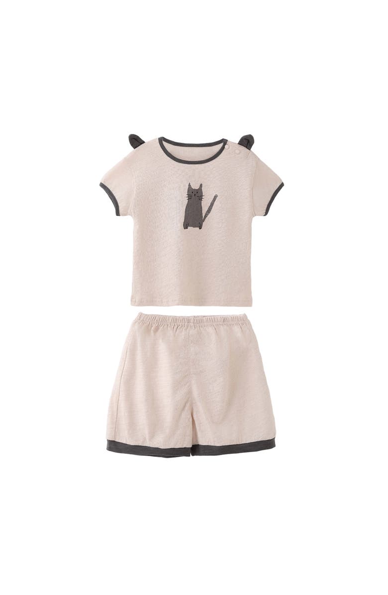 Banblu Cat Pajama Set, Main, color, Beige